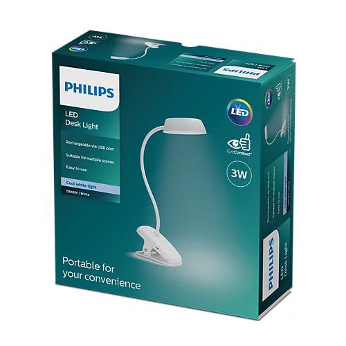 Lampa biurkowa Philips Donutclip biały 3 W 4000 K 175 lm IP20  1 szt.