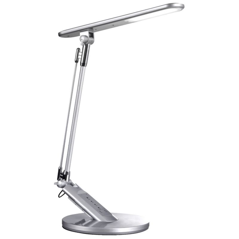 Lampa biurkowa Polux Optimum srebrno-chromowana LED 7W 3000K-6000K 400lm  IP20 wym: 45 x 18.5 x 32 cm tworzywo sztuczne - 1 szt.