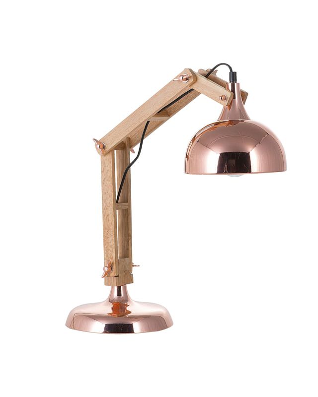 Lampa biurkowa Salado Regulowana Drewno Miedziany 1 szt.