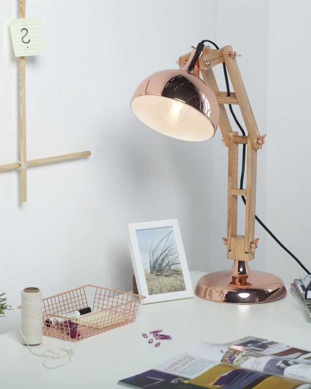 Lampa biurkowa Salado Regulowana Drewno Miedziany 1 szt.