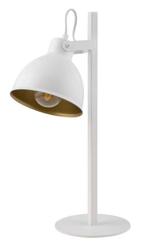 Lampa biurkowa Sigma Lighting Mars biało-złota  1 x E27 x 15W IP20 wym: 45 x 15 x 27 cm metal - 1 szt.