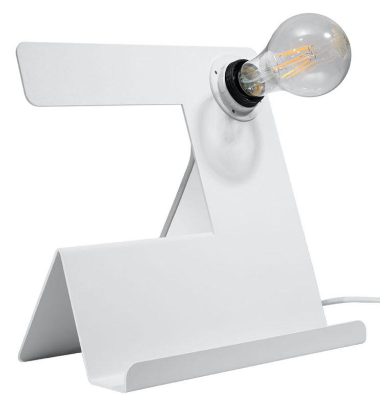 Lampa biurkowa Sollux Lighting Incline biała  1 x E27 x 60W IP20 wym: 17 x 25 x 25 cm metal - 1 szt.