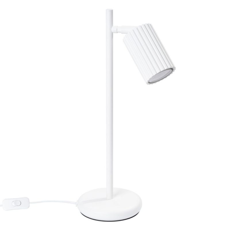 Lampa biurkowa Sollux Lighting Karbon biała  1 x GU10 x 10W IP20 wym: 43 x 14.5 x 19.5 cm aluminium - 1 szt.