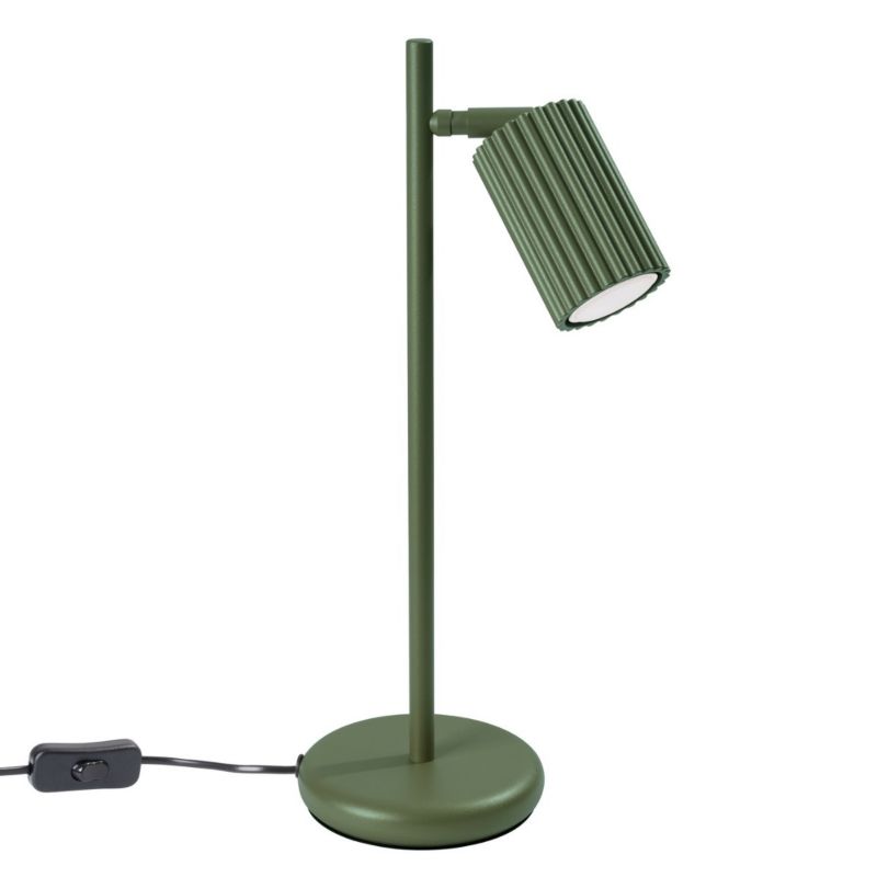 Lampa biurkowa Sollux Lighting Karbon zielony oliwkowy  1 x GU10 x 10W IP20 wym: 43 x 14.5 x 19.5 cm aluminium - 1 szt.