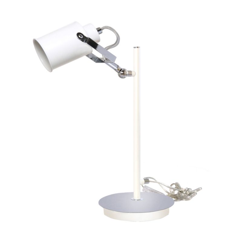 Lampa Biurkowa SPOT Light 1xE27 Max.60W Biały Metal i Chrom, Polski Producent, 1 szt.