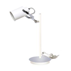 Lampa Biurkowa SPOT Light 1xE27 Max.60W Biały Metal i Chrom, Polski Producent, 1 szt.