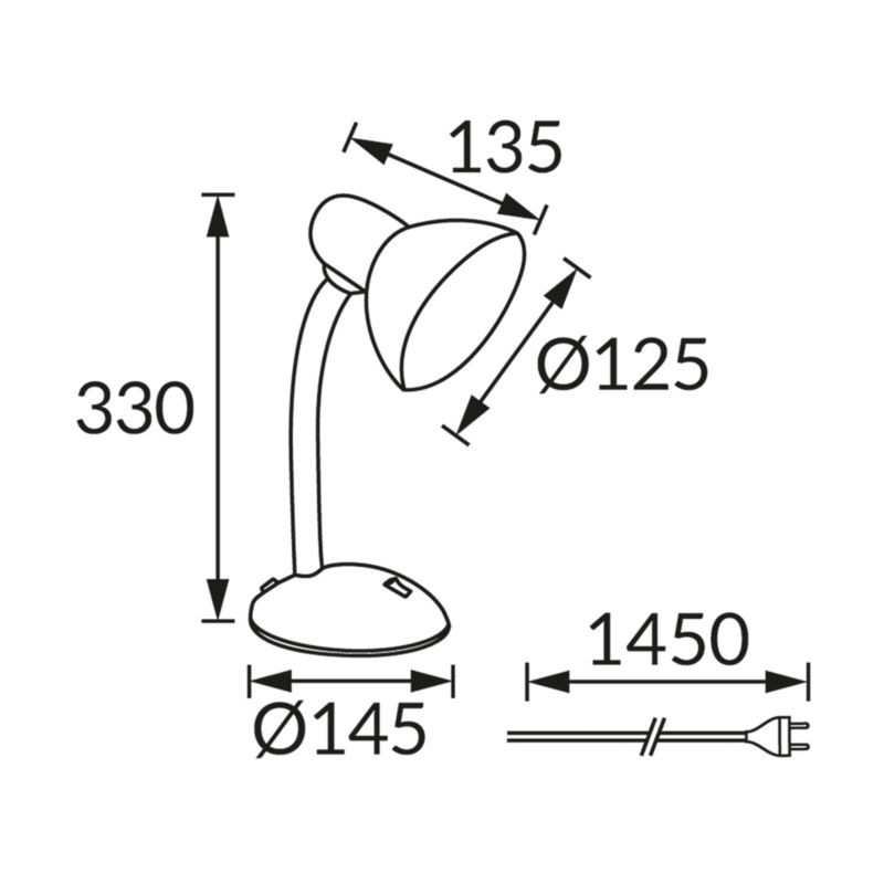 Lampa biurkowa Struhm Tola 1 x E27 czarna