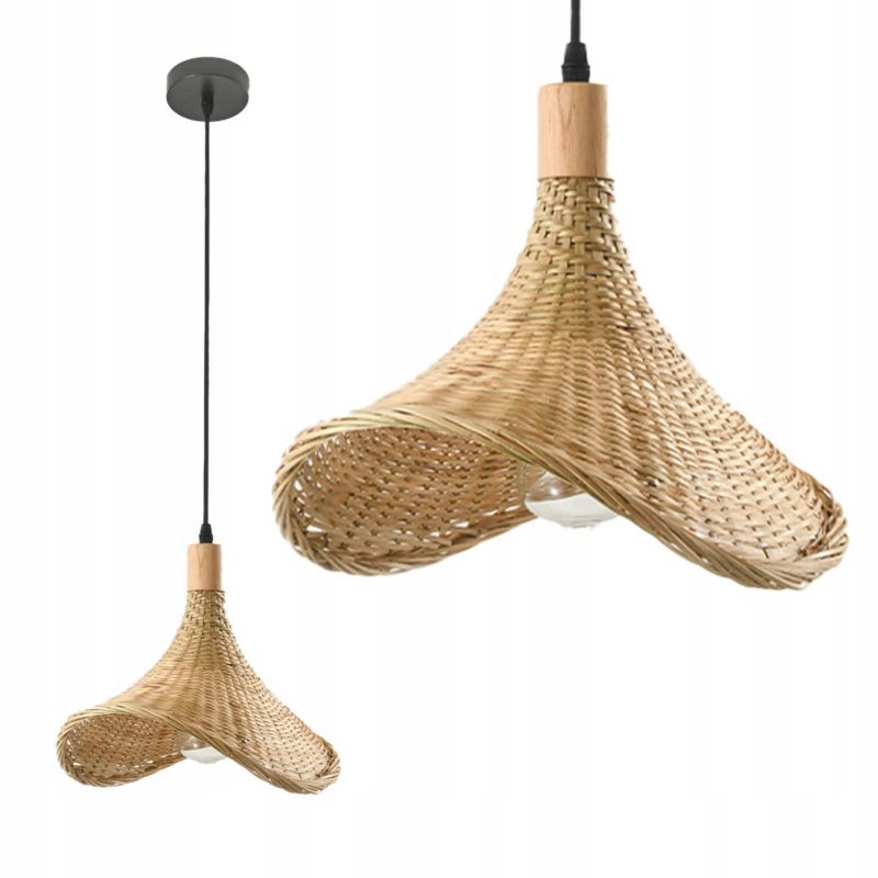 Lampa Boho Wisząca Sufitowa LLs pleciona naturalna E27 1szt.