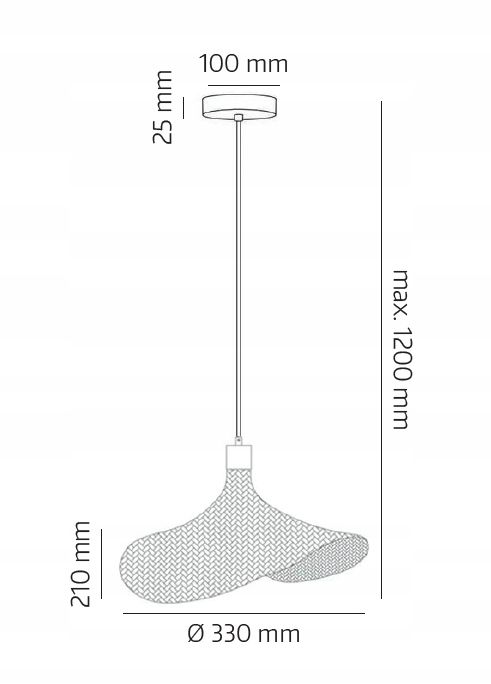 Lampa Boho Wisząca Sufitowa LLs pleciona naturalna E27 1szt.