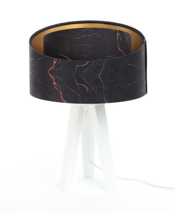 Lampa Bps Koncept stołowa BLACK MARBLE czarna/złota/biała 1 szt