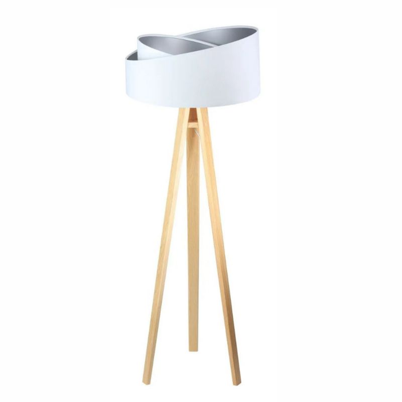 Lampa Bps Koncept stojąca GEMSTONE biała/srebrna/sosna 1 szt