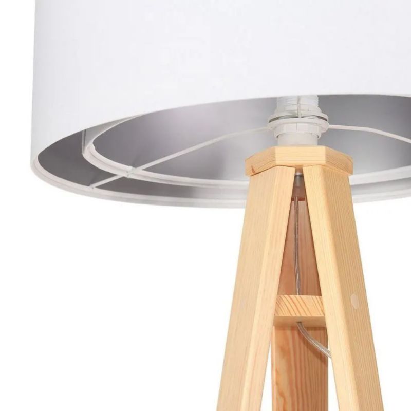 Lampa Bps Koncept stojąca GEMSTONE biała/srebrna/sosna 1 szt