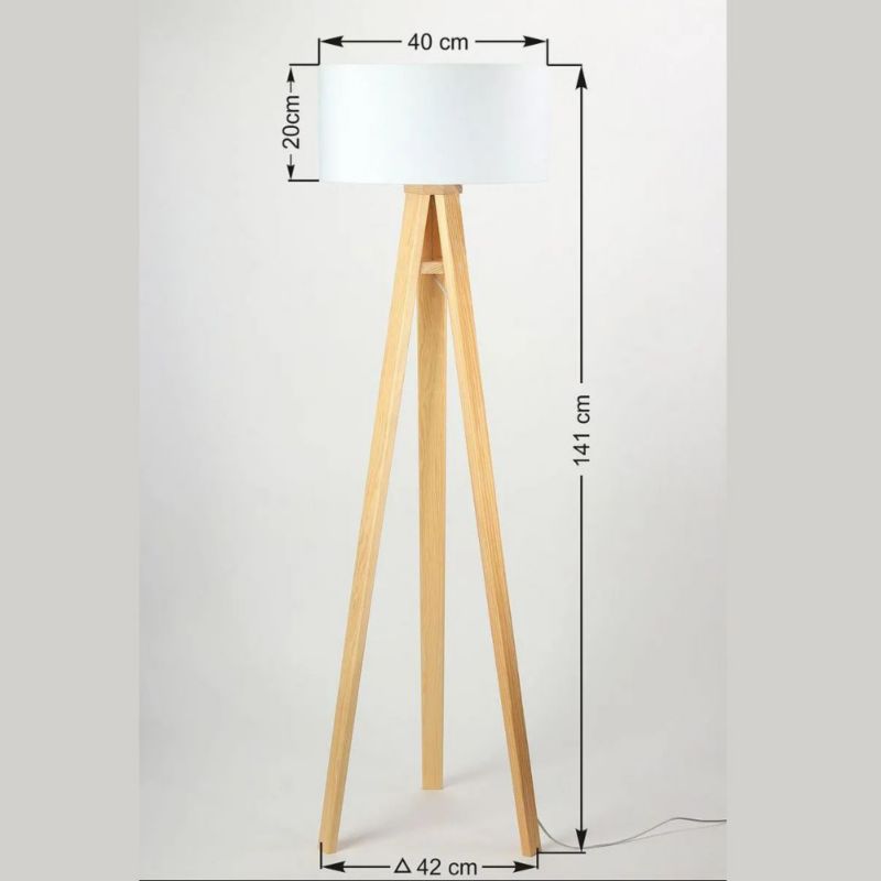 Lampa Bps Koncept stojąca HOME 40 biała/srebrna/sosna 1 szt