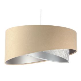Lampa Bps Koncept wisząca ALBIT beżowa/srebrna 1 szt