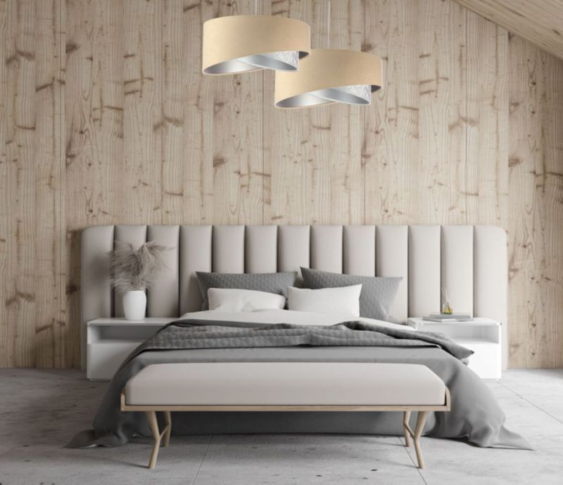 Lampa Bps Koncept wisząca ALBIT beżowa/srebrna 1 szt