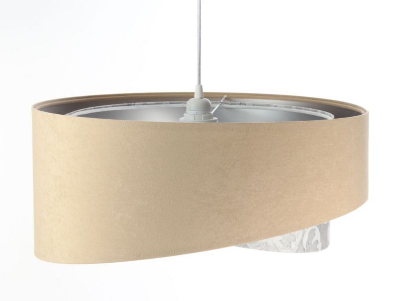 Lampa Bps Koncept wisząca ALBIT beżowa/srebrna 1 szt