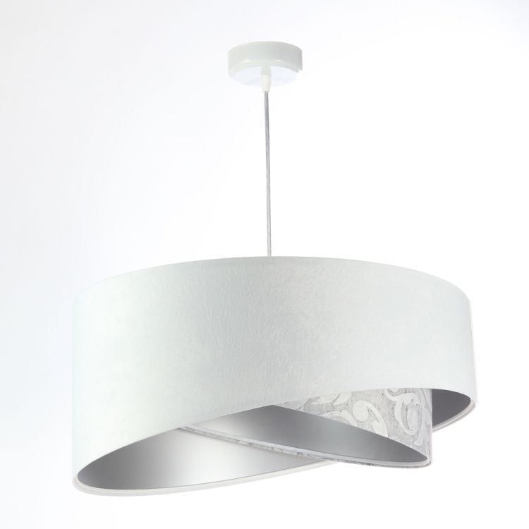 Lampa Bps Koncept wisząca ALBIT biała/srebrna 1 szt