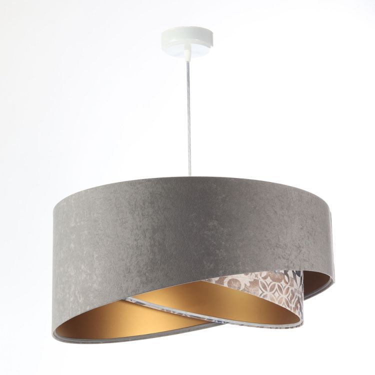 Lampa Bps Koncept wisząca ASHES szara/złota 1 szt