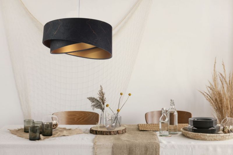 Lampa Bps Koncept wisząca BLACK MARBLE czarna/złota 1 szt