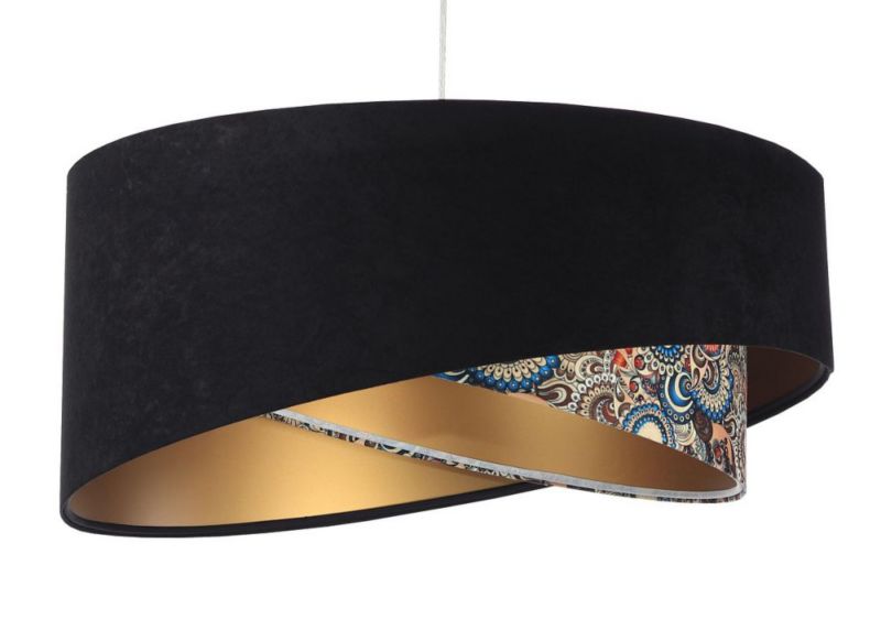 Lampa Bps Koncept wisząca BLACK PATTERN czarna/złota 1 szt