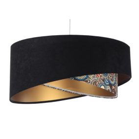 Lampa Bps Koncept wisząca BLACK PATTERN czarna/złota 1 szt