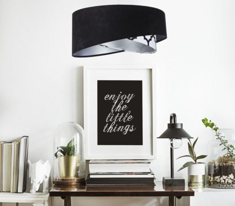 Lampa Bps Koncept wisząca BLACK VELVET czarna/srebrna 1 szt