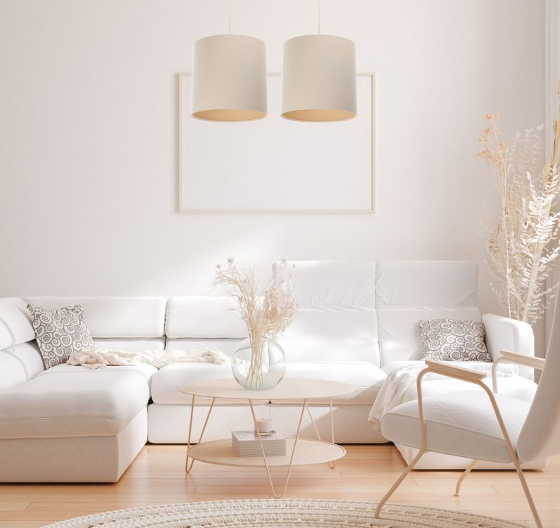 Lampa Bps Koncept wisząca BOHO LEN TUBA 60 kremowa 1 szt