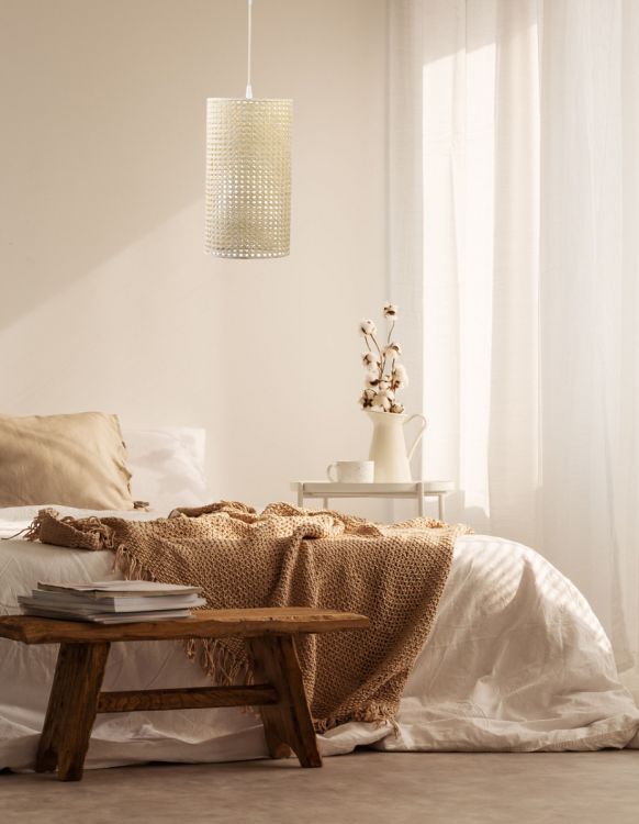 Lampa Bps Koncept wisząca BOHO SLIM rattan naturalny 1 szt