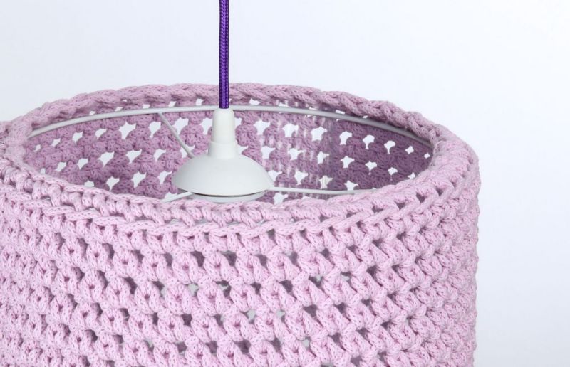 Lampa Bps Koncept wisząca COTTON 25 fioletowa 1 szt