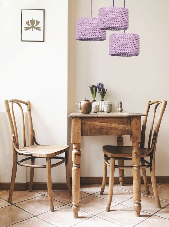 Lampa Bps Koncept wisząca COTTON 25 fioletowa 1 szt