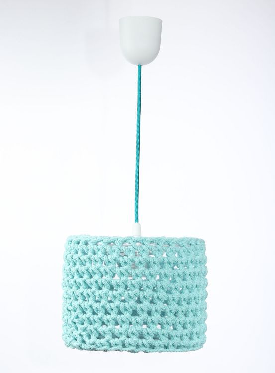 Lampa Bps Koncept wisząca COTTON 25 turkusowa 1 szt