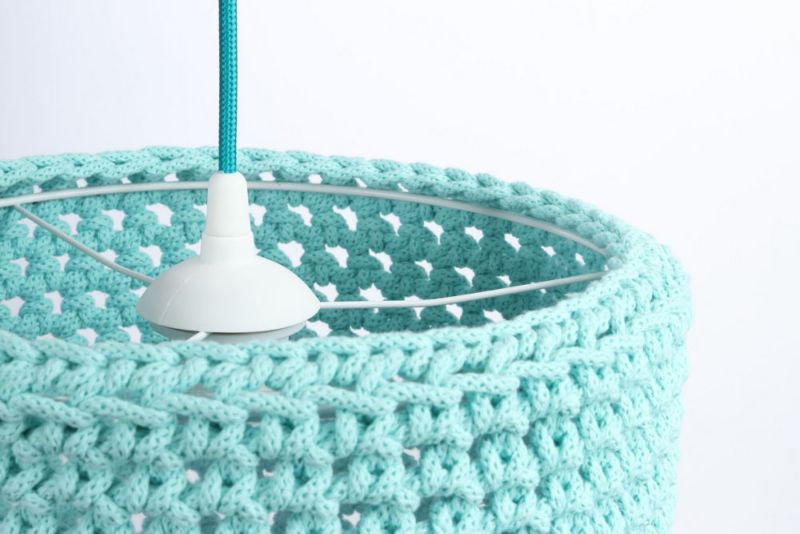 Lampa Bps Koncept wisząca COTTON 25 turkusowa 1 szt