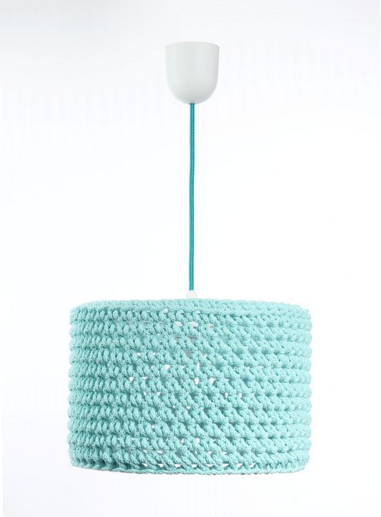 Lampa Bps Koncept wisząca COTTON 30 turkusowa 1 szt