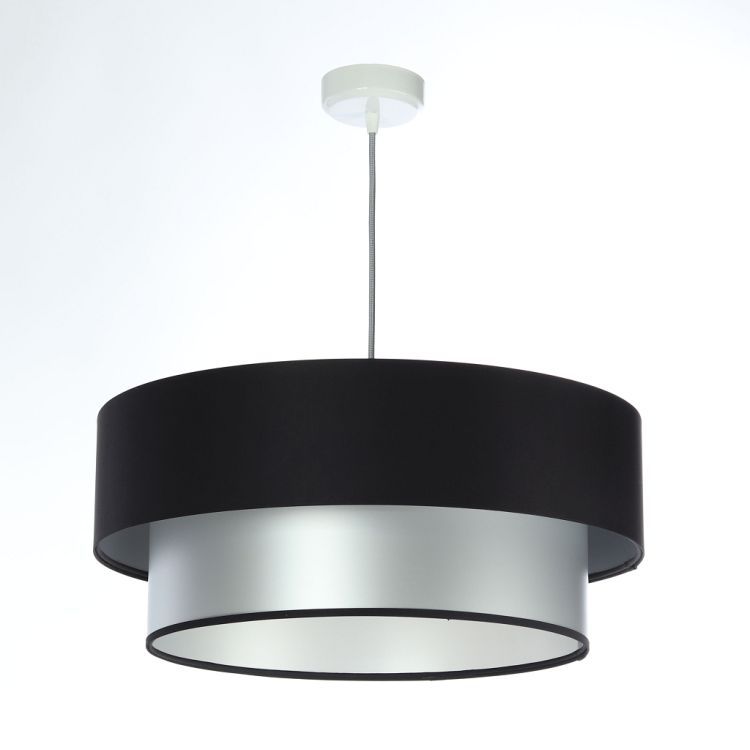 Lampa Bps Koncept wisząca DOUBLE BLACK 50 srebrna/czarna 1 szt