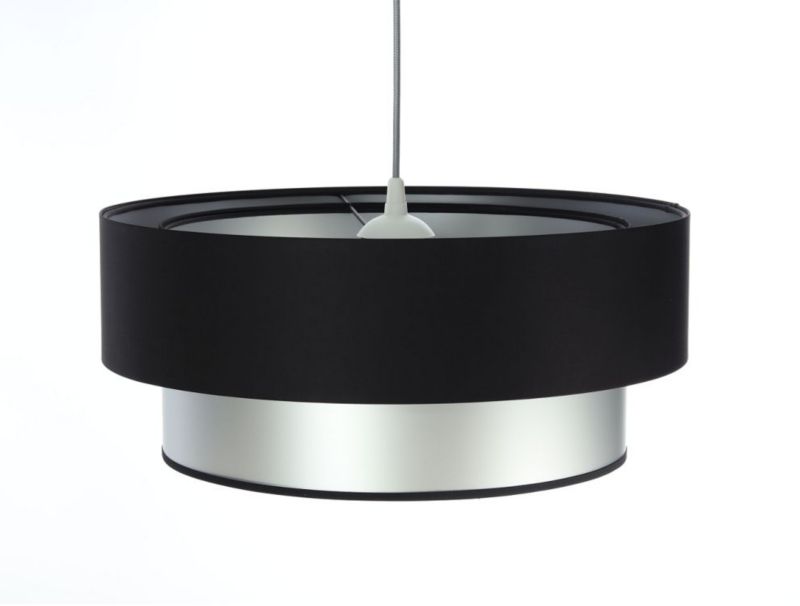 Lampa Bps Koncept wisząca DOUBLE BLACK 60 srebrna/czarna 1 szt