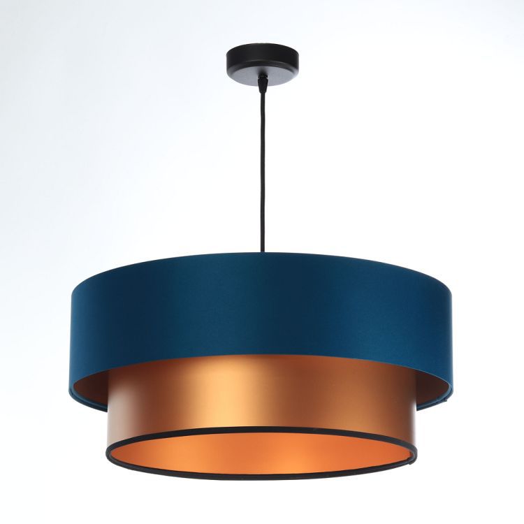 Lampa Bps Koncept wisząca DOUBLE BLUE 40 granatowa/miedziana 1 szt