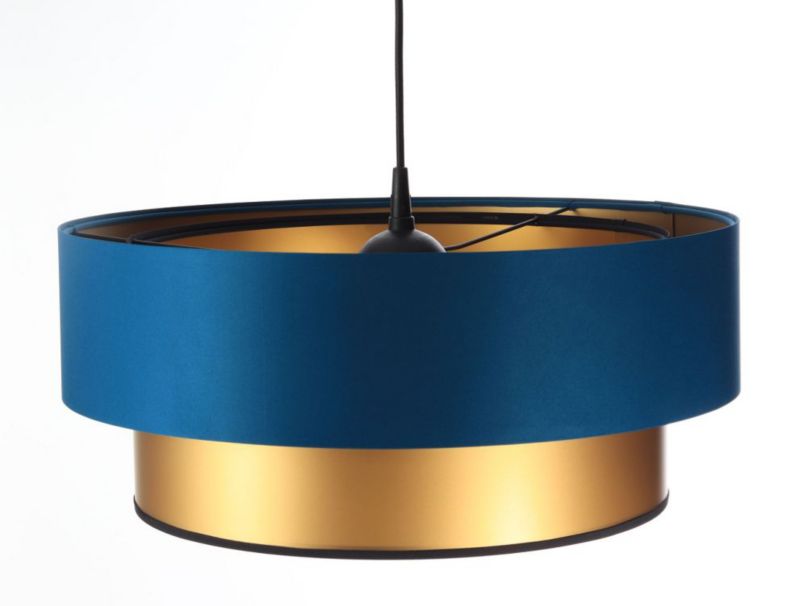 Lampa Bps Koncept wisząca DOUBLE BLUE 60 granatowa/złota 1 szt