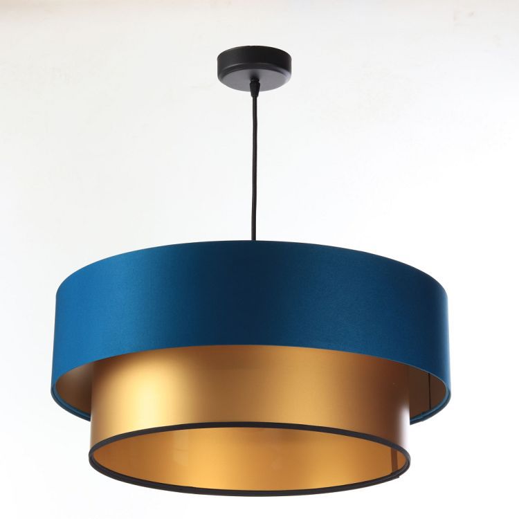 Lampa Bps Koncept wisząca DOUBLE BLUE 60 granatowa/złota 1 szt