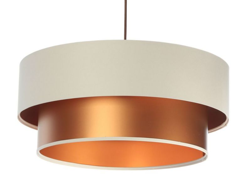 Lampa Bps Koncept wisząca DOUBLE CREAM 60 kremowa/miedziana 1 szt