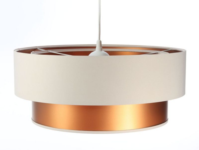 Lampa Bps Koncept wisząca DOUBLE CREAM 60 kremowa/miedziana 1 szt
