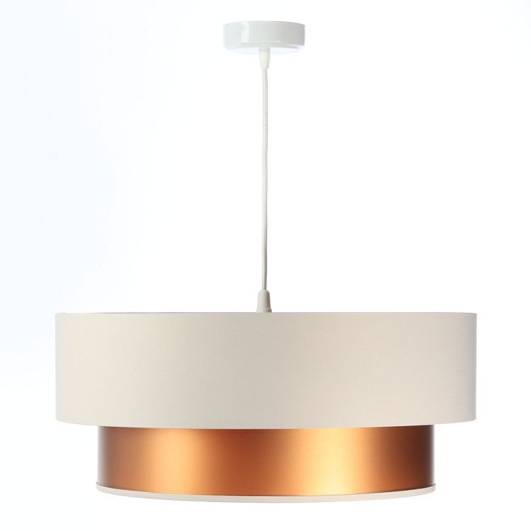 Lampa Bps Koncept wisząca DOUBLE CREAM 60 kremowa/miedziana 1 szt