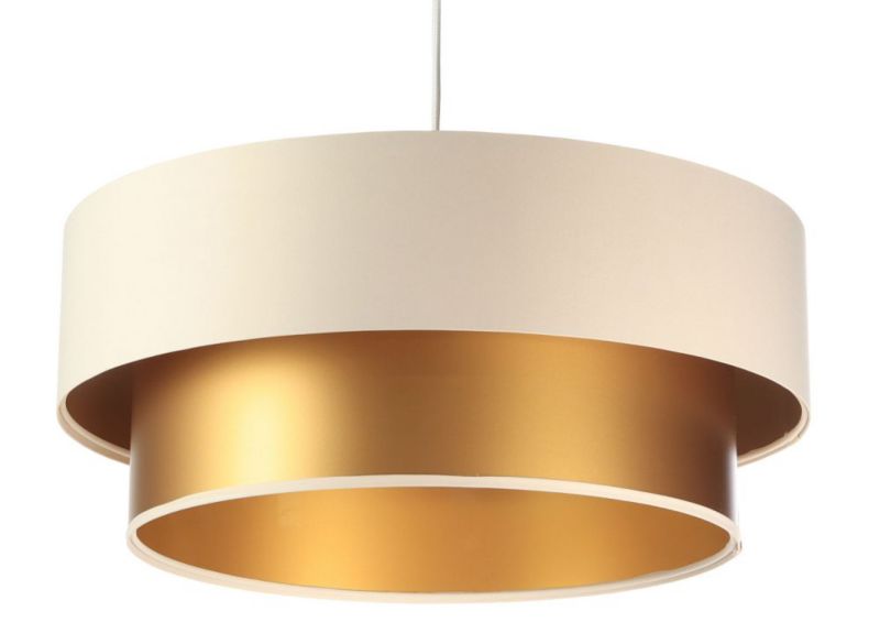 Lampa Bps Koncept wisząca DOUBLE CREAM 60 kremowa/złota blatem 1 szt