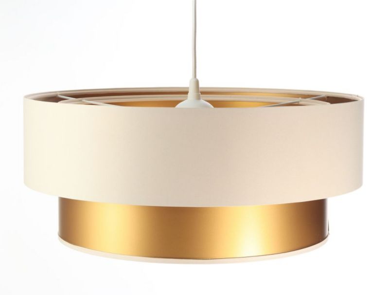 Lampa Bps Koncept wisząca DOUBLE CREAM 60 kremowa/złota blatem 1 szt