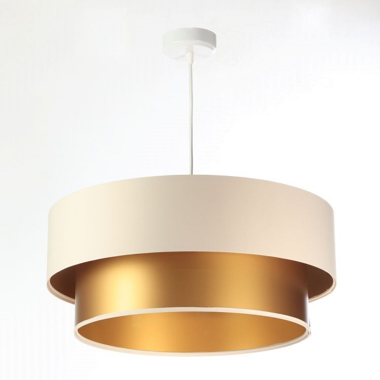 Lampa Bps Koncept wisząca DOUBLE CREAM 60 kremowa/złota blatem 1 szt