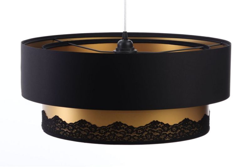 Lampa Bps Koncept wisząca DOUBLE ELEGANT 50 czarna/złota 1 szt