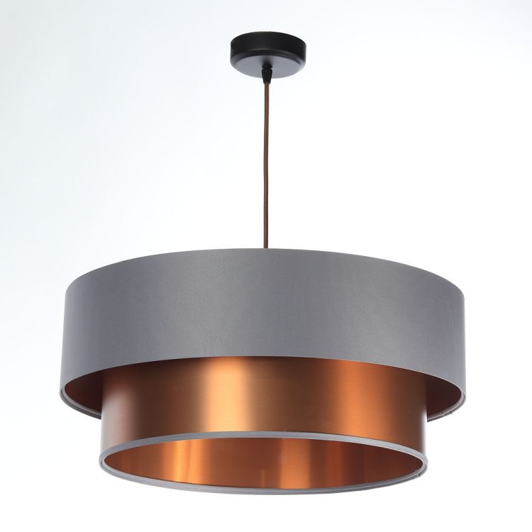 Lampa Bps Koncept wisząca DOUBLE GRAY 40 szara/miedziana 1 szt