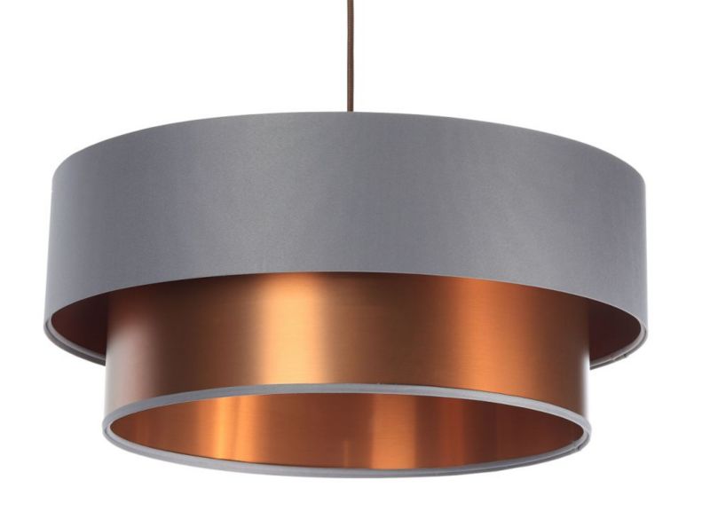 Lampa Bps Koncept wisząca DOUBLE GRAY 60 szara/miedziana 1 szt