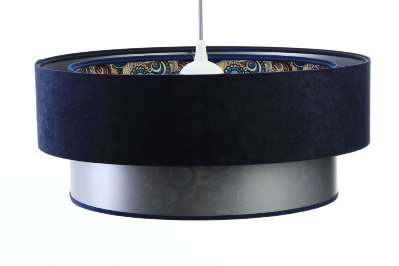 Lampa Bps Koncept wisząca DOUBLE MIX 40 granatowa/srebrna 1 szt