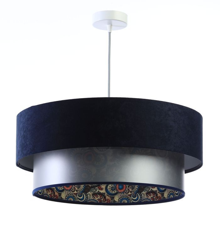 Lampa Bps Koncept wisząca DOUBLE MIX 40 granatowa/srebrna 1 szt
