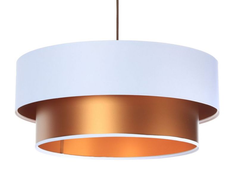 Lampa Bps Koncept wisząca DOUBLE WHITE 40 biała/miedziana 1 szt